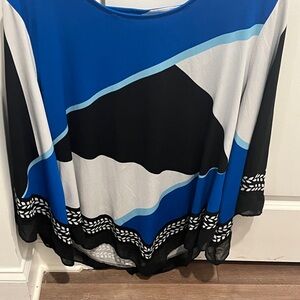 Alfani Women's Blue and Black Blouse Size XL